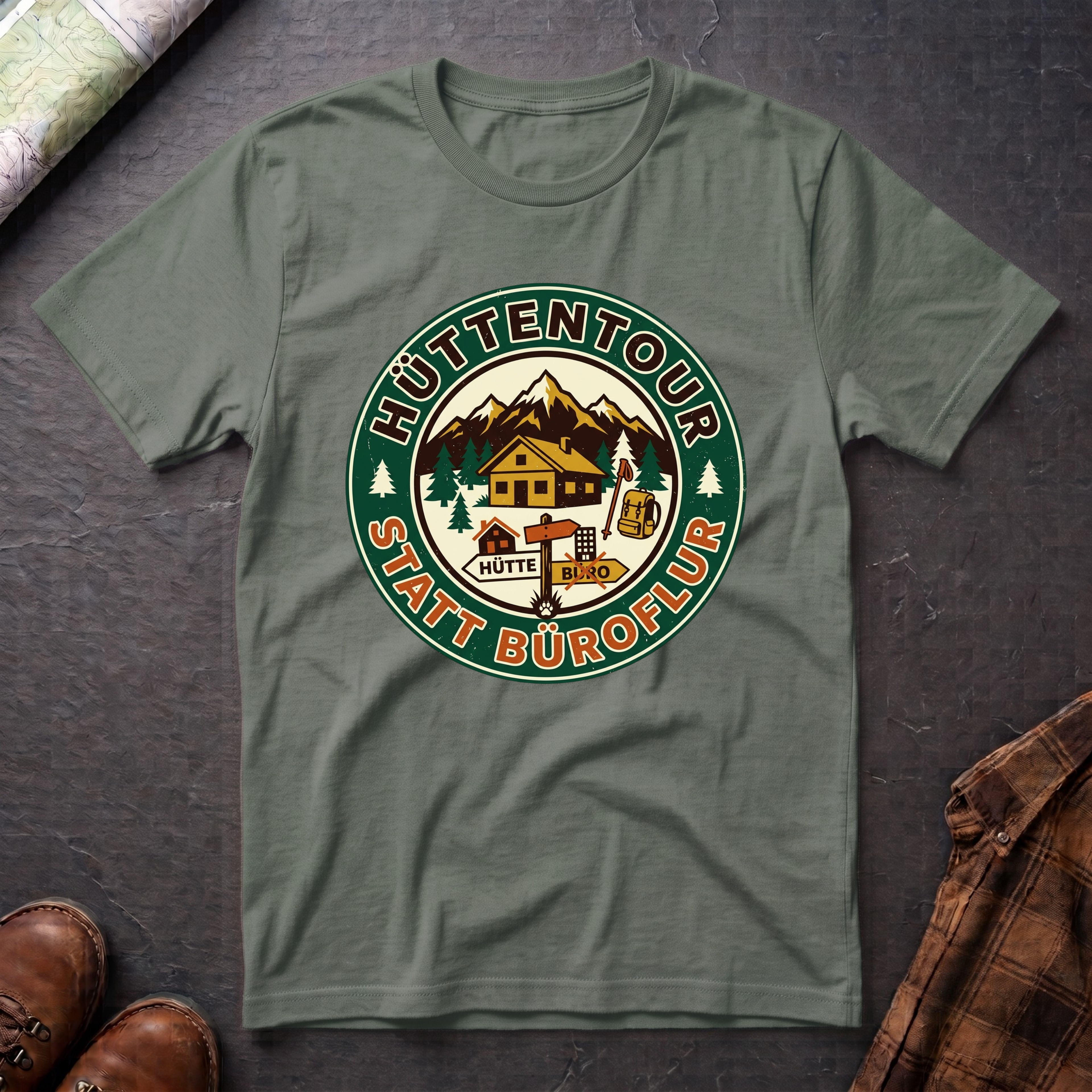Hüttentour Büroflur 2 - T-Shirt