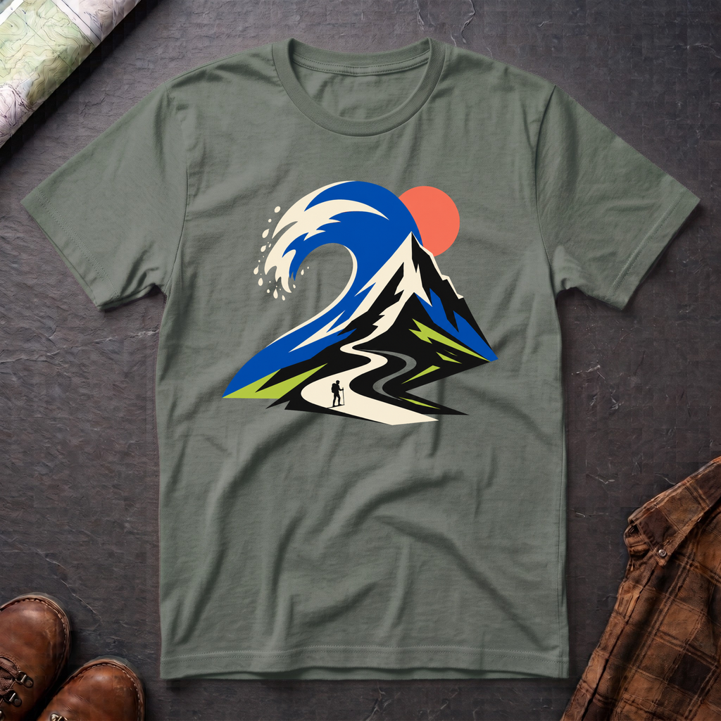 Bergwelle Abstrakt - T-Shirt