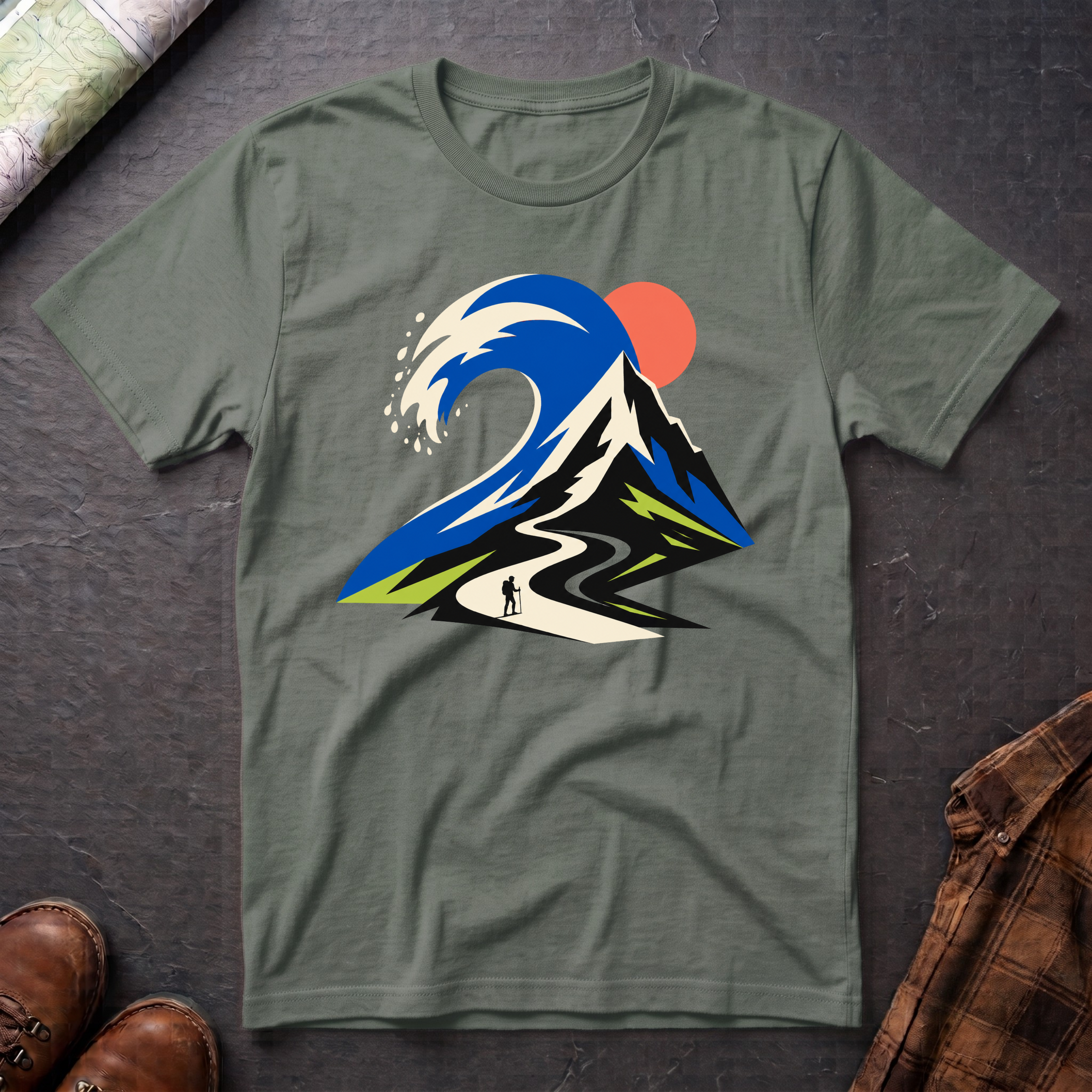 Bergwelle Abstrakt - T-Shirt