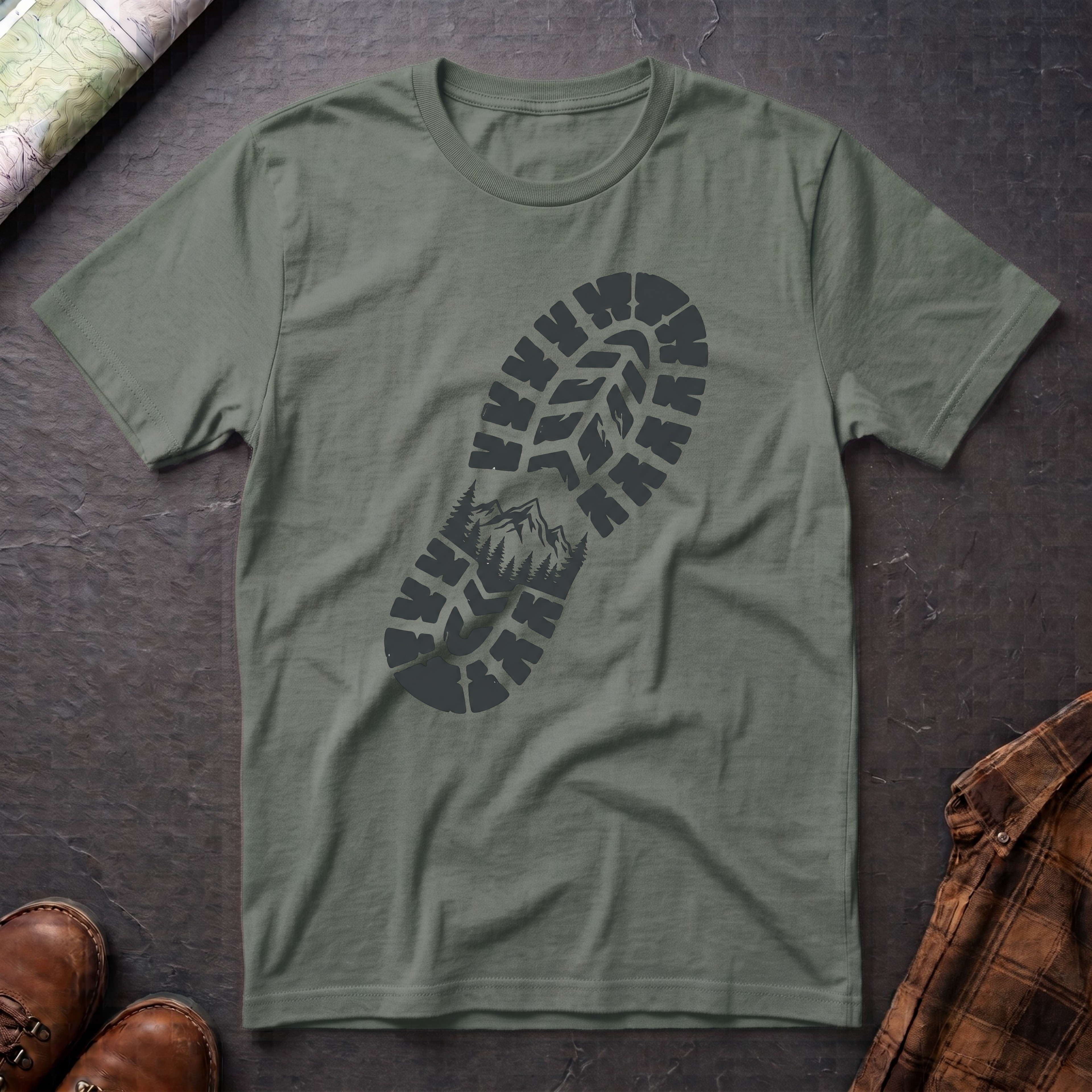 Schuhabdruck Berg 2 - T-Shirt