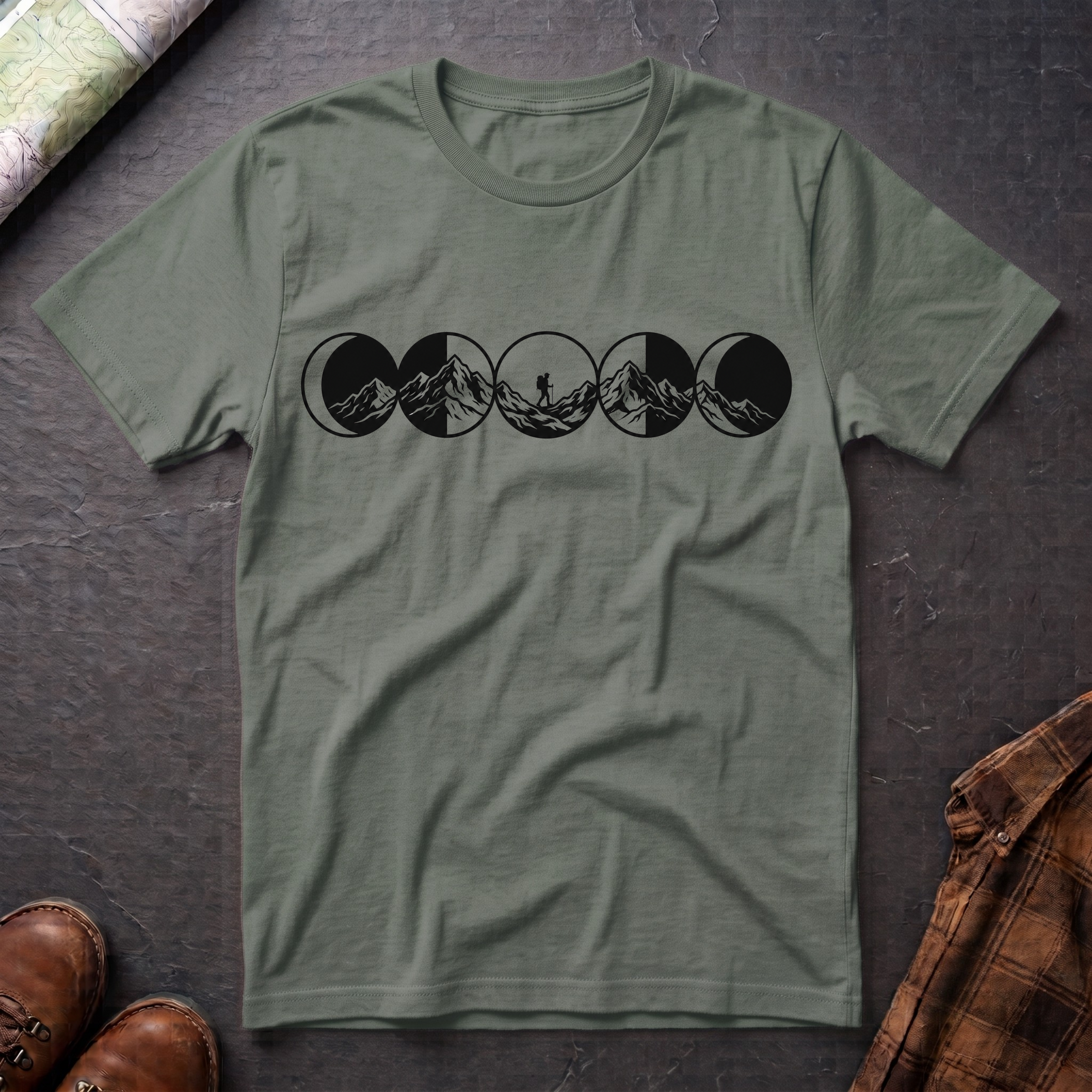 Mondphasen Wandern - T-Shirt