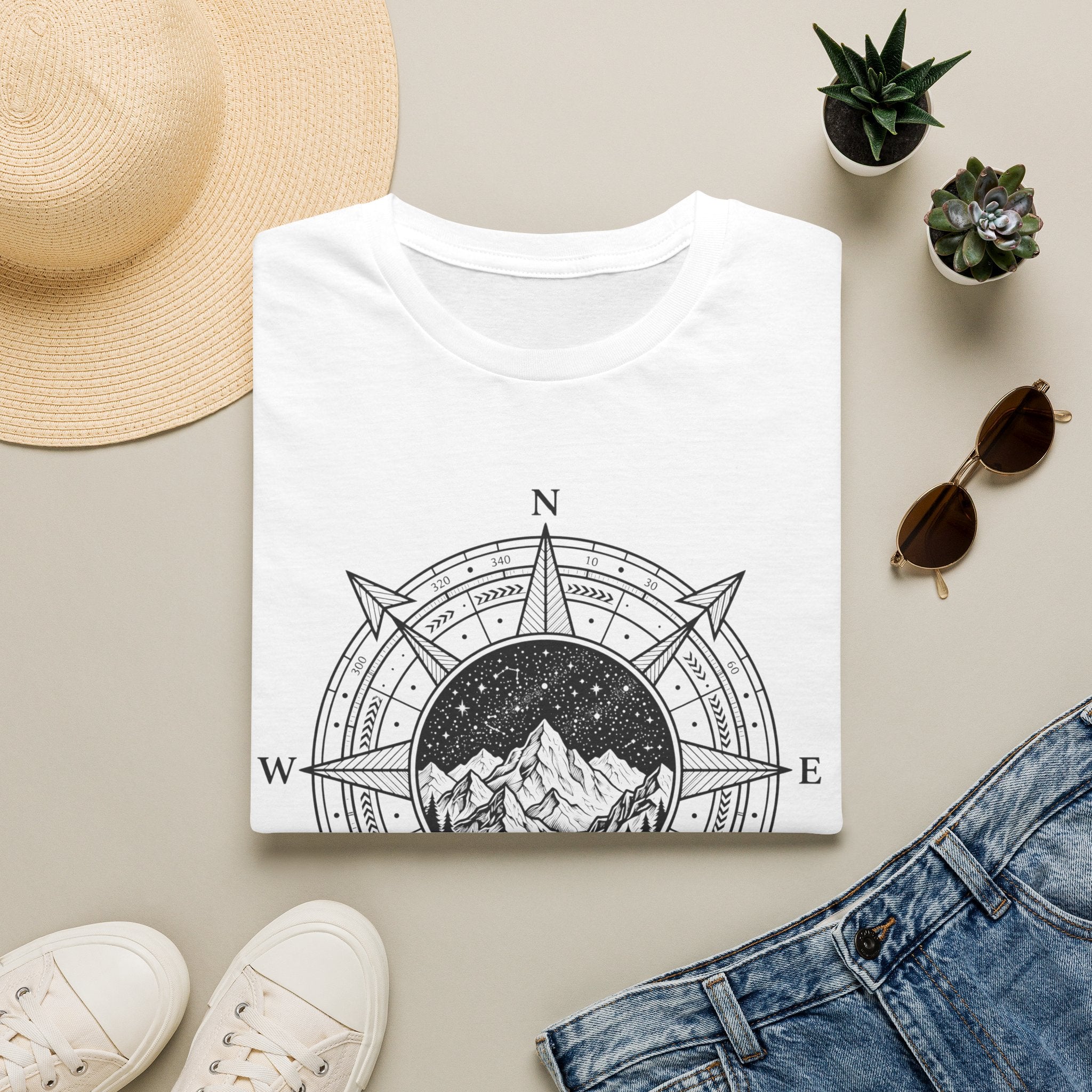 Himmelsrichtungen Berg - T-Shirt
