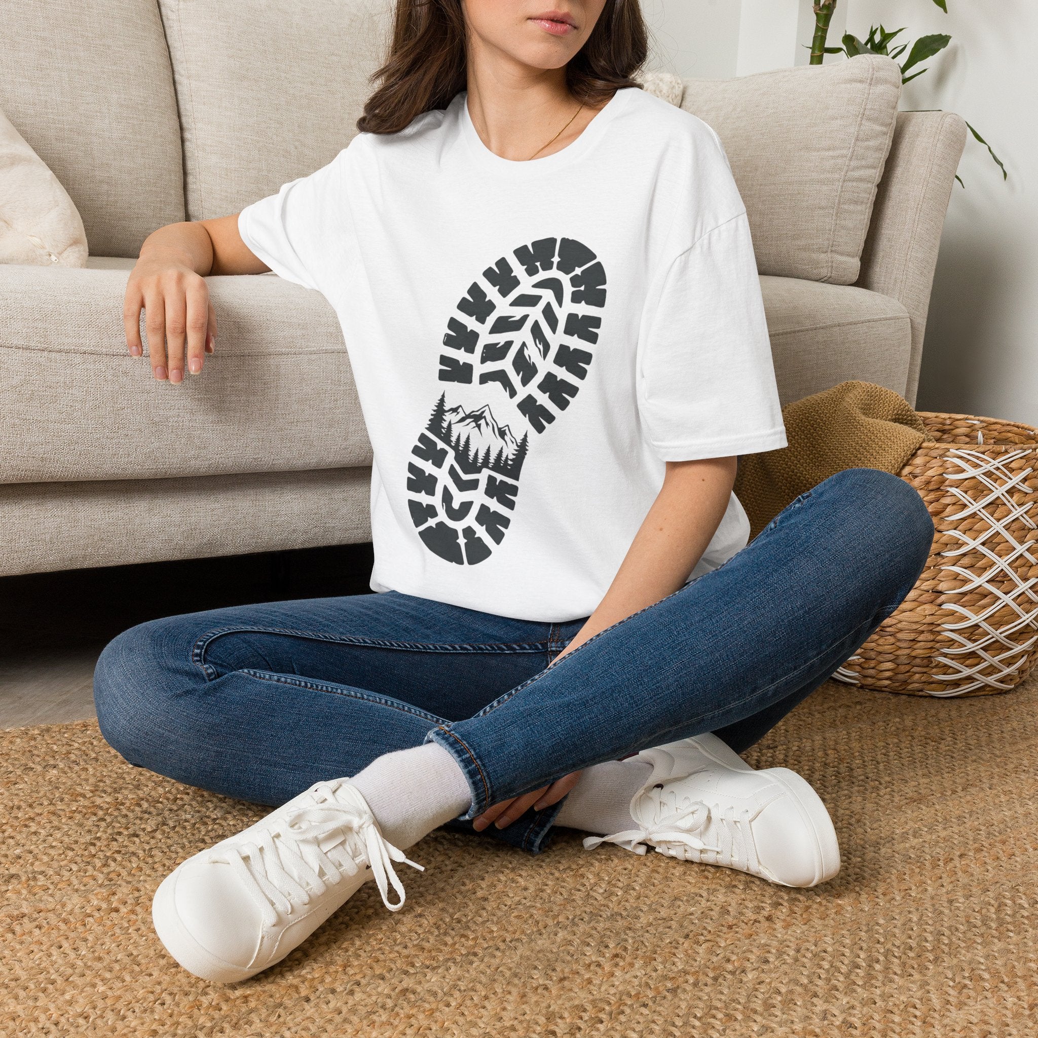 Schuhabdruck Berg 2 - T-Shirt