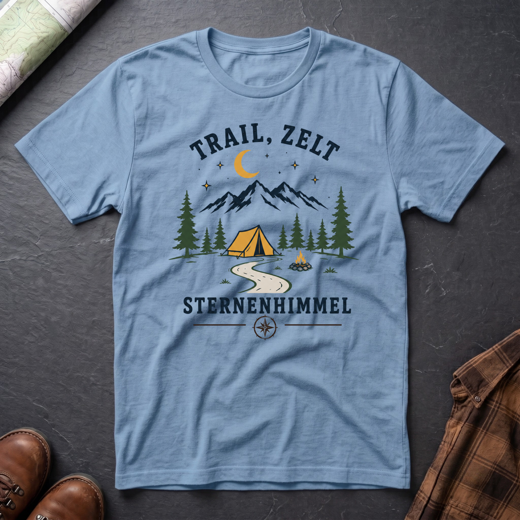Trail, Zelt & Sternenhimmel - T-Shirt