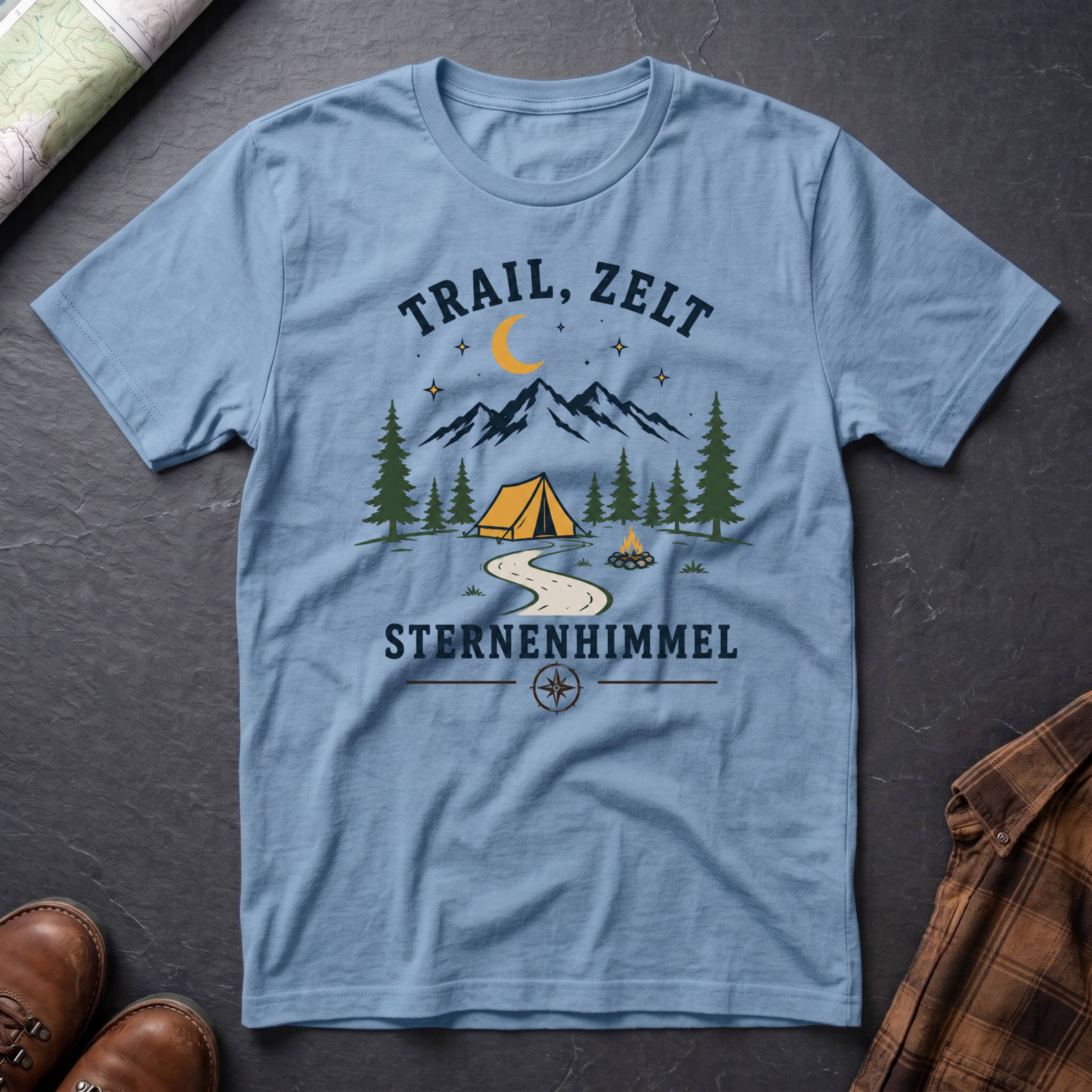 Trail, Zelt & Sternenhimmel - T-Shirt