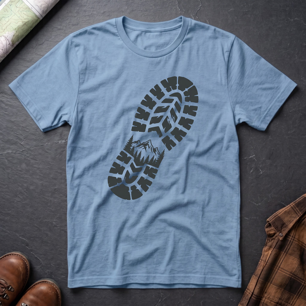 Schuhabdruck Berg 2 - T-Shirt