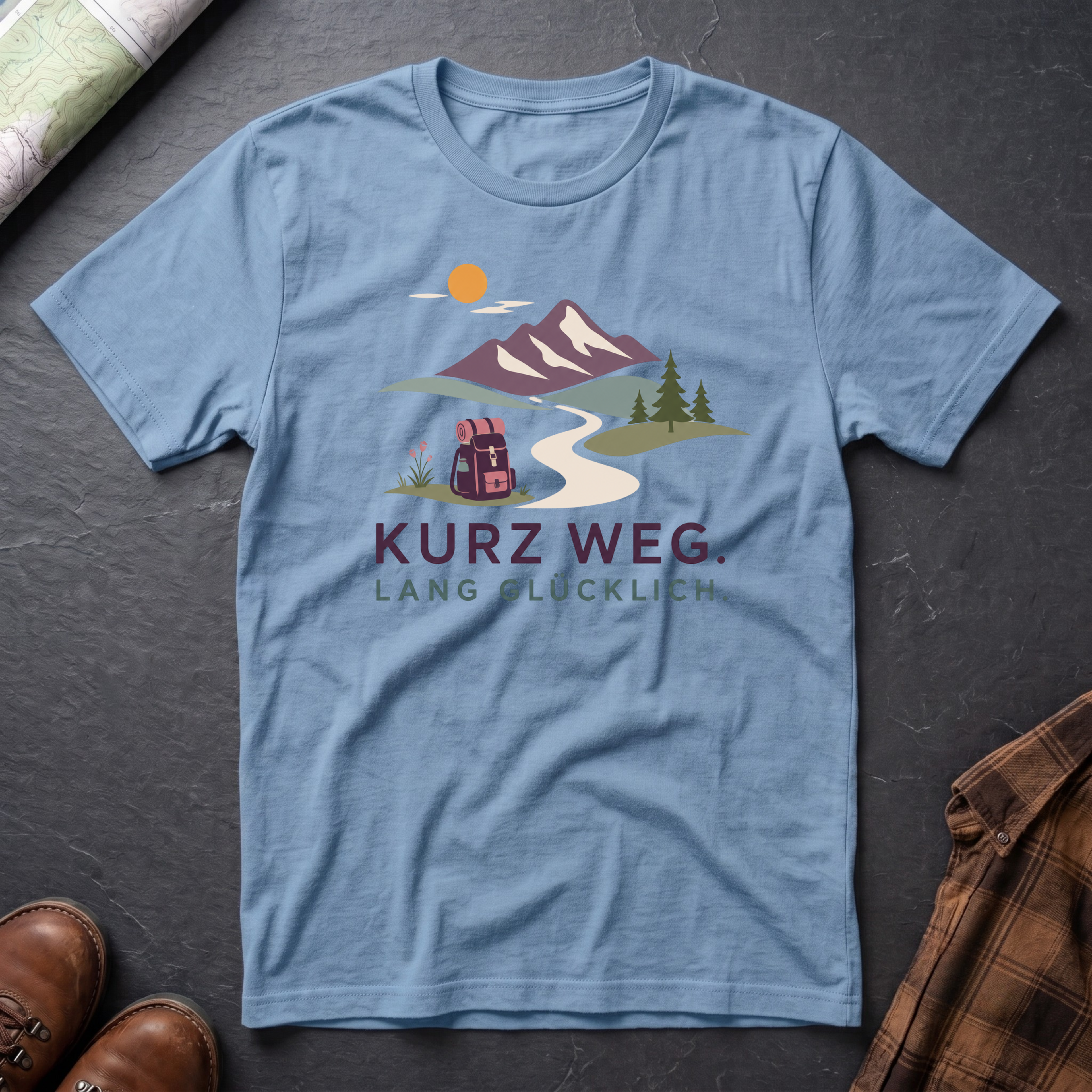 Kurz Weg Lang Glücklich - T-Shirt