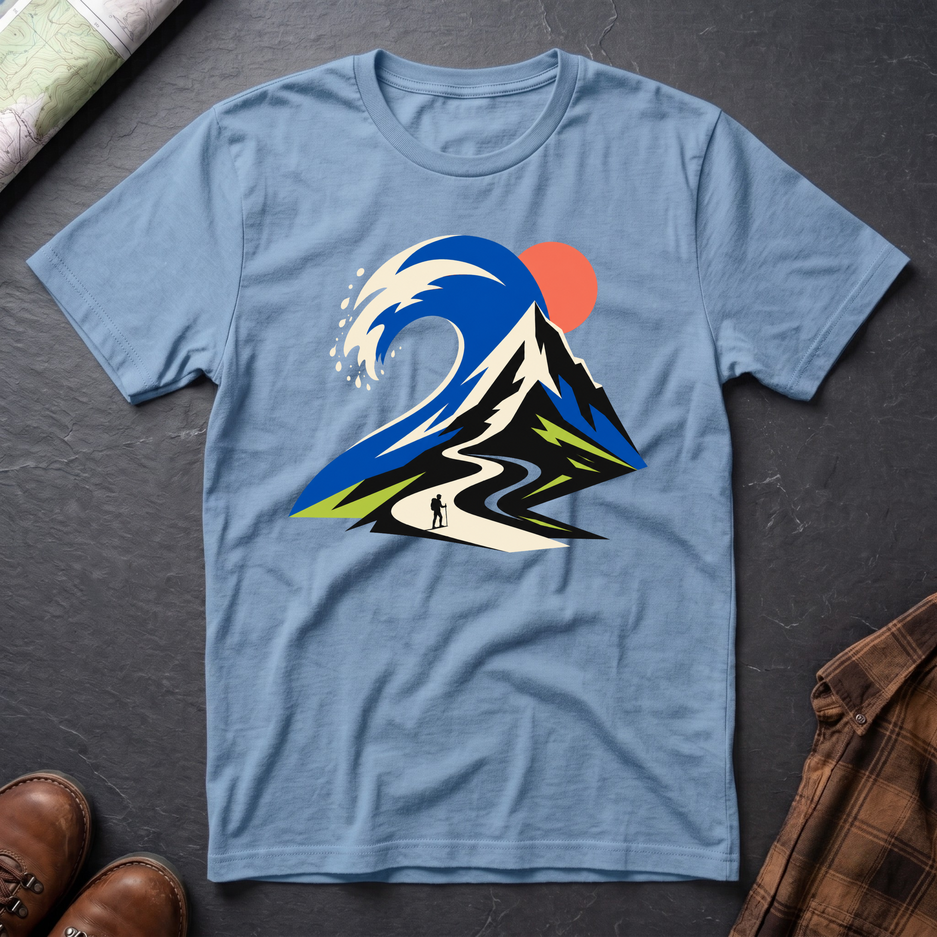 Bergwelle Abstrakt - T-Shirt