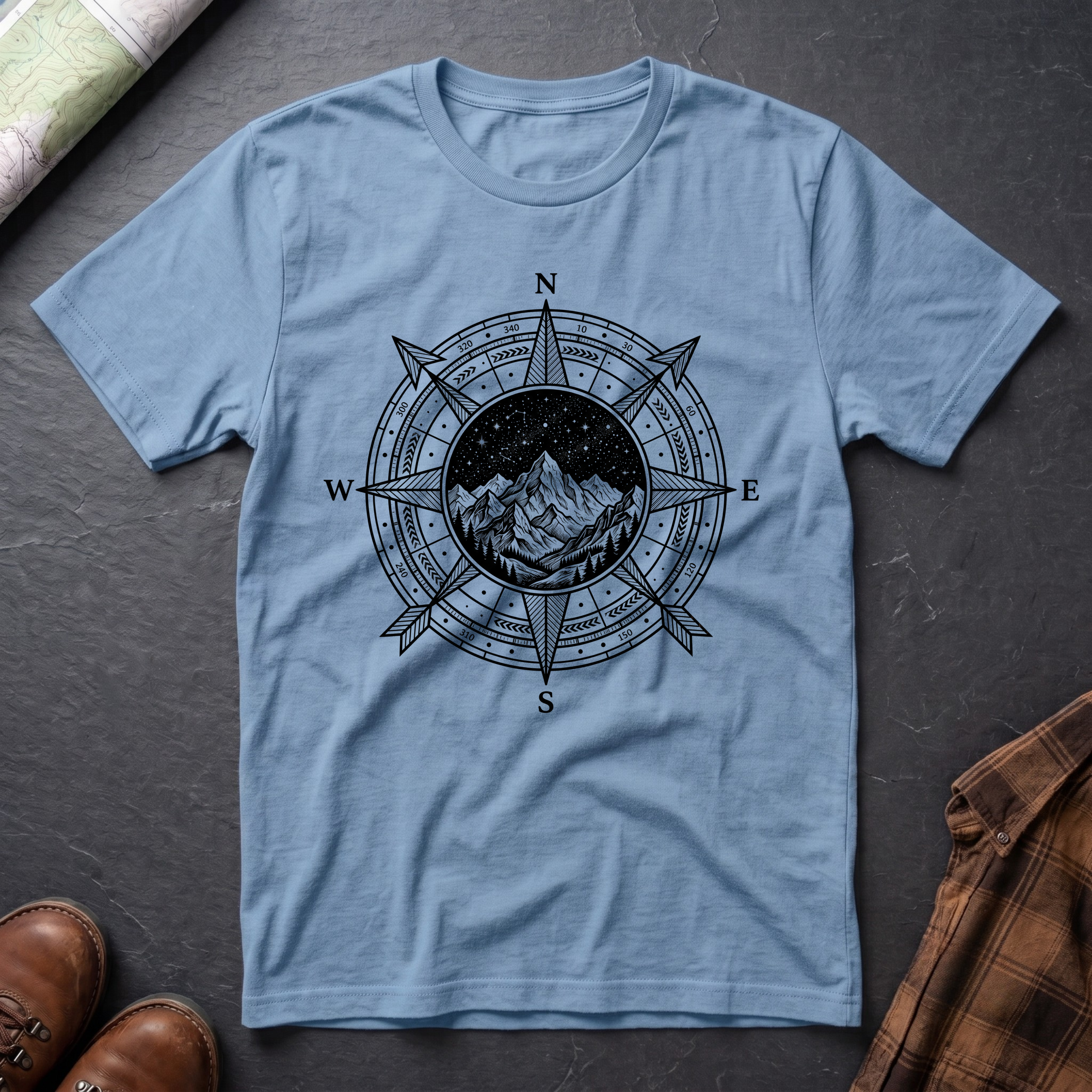 Himmelsrichtungen Berg - T-Shirt